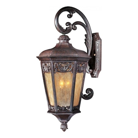 Maxim Three Light Colonial Umber Night Shade Glass Wall Lantern 40175NSCU